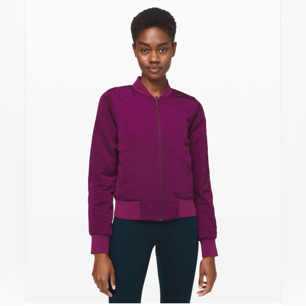 Lululemon Non Stop Bomber Jacket Marvel Pink 6 Reversible